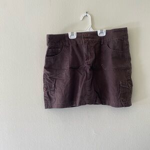 Juniors Brown Cargo Skort